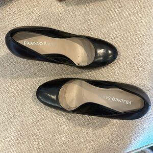 Black leather Franco Sarto 3 inch heels size 7 1/2 excellent condition